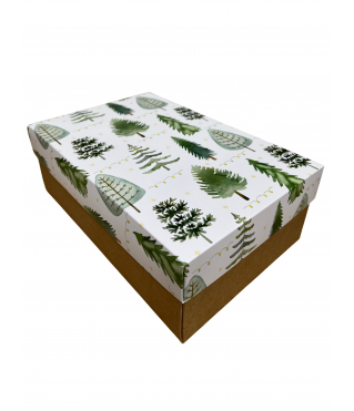 Коробка подарочная 270*180*110 мм, дизайн МО2025-7 с крафт дном