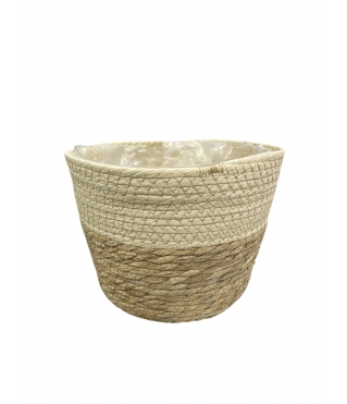 Корзина плетеная (рогоз) D24*H18, 1шт., натур./бежевый