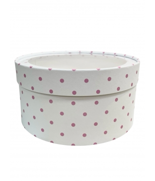 Коробка круглая с окном 205*95 мм, дизайн 2026-1