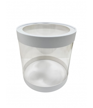 Коробка круглая с окном 160*160 мм, белый