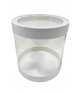 Коробка круглая с окном 210*220 мм, белый