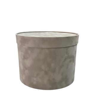 Бархатная коробка овальная с крышкой 185*140*140 мм, серый