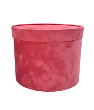 Бархатная коробка овальная с крышкой 240*180*185 мм, коралловый