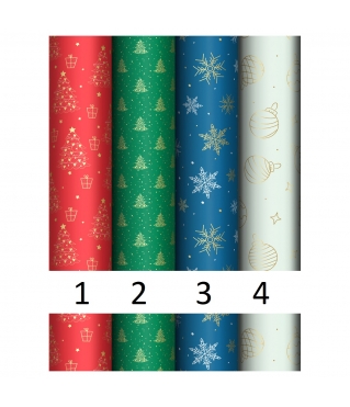 Упаковочная бумага глянц. 70*100см, "Winter pattern", 80г/м2, дизайн 1
