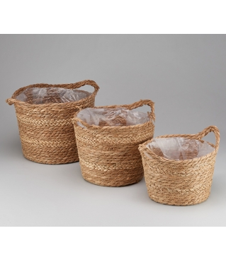 Корзина плетеная (рогоз) D29xH23 BD24, 1шт.