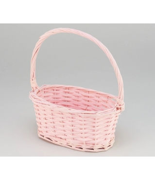 Корзина плетеная (ива), 25*17*11*30 см, 1 шт., розовый