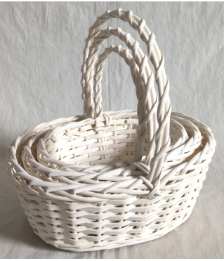 Корзина плетеная (ива), 21*15*10*23 см, белый
