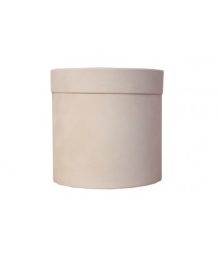 Бархатная коробка круглая с крышкой 120*120 мм, айвори