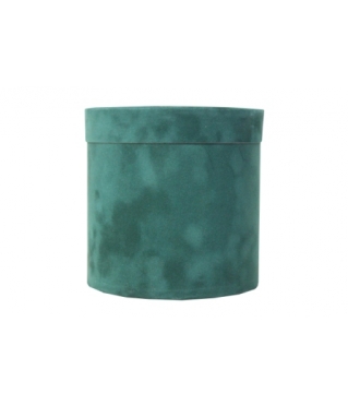 Бархатная коробка круглая с крышкой 120*120 мм, темно-зеленый