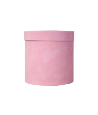 Бархатная коробка круглая с крышкой 140*140 мм, розовый