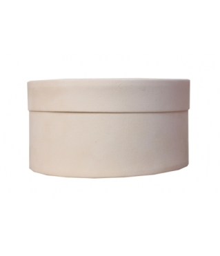 Бархатная коробка круглая с крышкой 140*80 мм, айвори