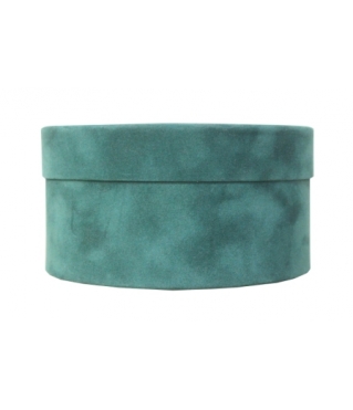 Бархатная коробка круглая с крышкой 140*80 мм, темно-зеленый