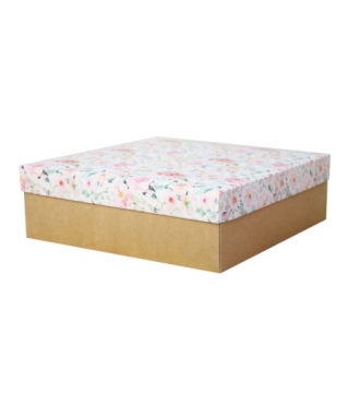 Коробка подарочная 240*240*100 мм, МО2024-8, крафт дно