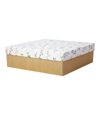 Коробка подарочная 240*240*100 мм, МО2024-1, крафт дно