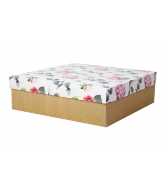 Коробка подарочная 250*250*80 мм, МО2024-2, крафт дно