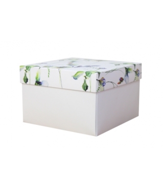 Коробка подарочная 200*200*70 мм, дизайн МО2024-6 с белым дном