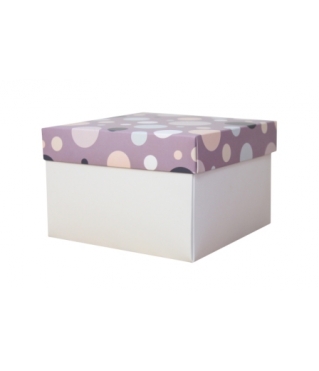 Коробка подарочная 200*200*70 мм, дизайн МО2024-11 с белым дном