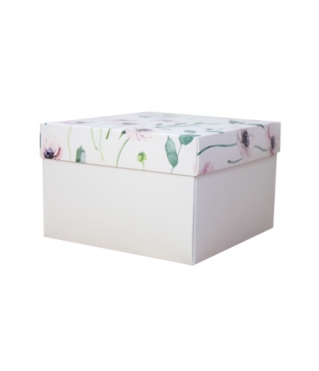 Коробка подарочная 200*200*70 мм, дизайн МО2024-9 с белым дном