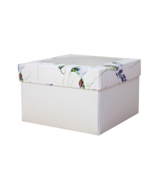 Коробка подарочная с окном 170*170*120 мм, дизайн МО2024-6 с белым дном