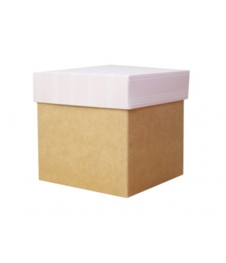 Коробка подарочная 110*110*110 мм, дизайн МО2024-14, крафт дно