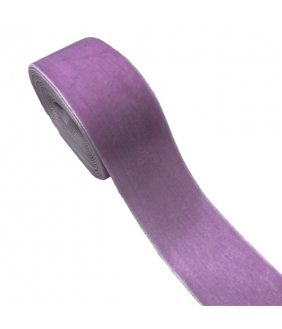 Лента бархатная 4 см/ 10 ярд, сиреневый