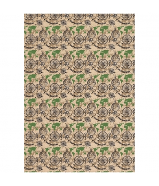 Упаковочная бумага крафт 70*100см "Мужская территория", 70г/м2, дизайн 1