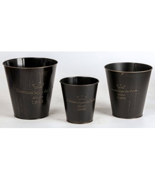 Набор декоративных кашпо 18XH18CM B12, 15.5XH16.5CM B10.5, 12.5XH13.5CM B9, 3 шт., металл
