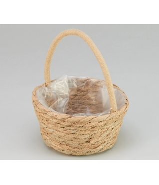 Корзина плетеная (рогоз):D14xH8xHH19xB11, 1 шт.