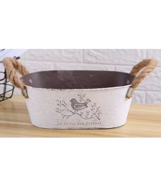 Кашпо металлическое 21*12,5*9, 1 шт., серебряный