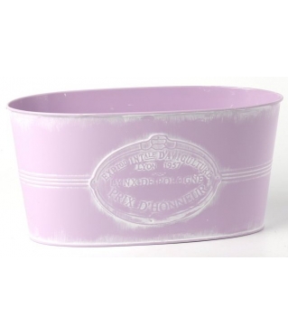 Декоративное овальное кашпо 29.5X15.5XH14.5CM B:25X11.7CM, сиреневый, металл