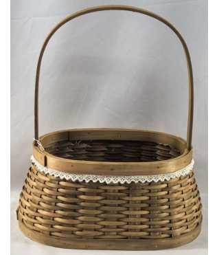 Корзина плетеная (секвойя), 21x14x10/29 B:26,5x17 см, 1 шт., св.коричневый