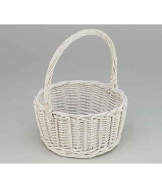 Корзина плетеная (ива), D20/H10/HH25/b17, 1 шт., белый