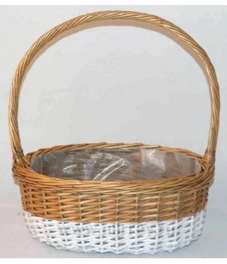 Корзина плетеная (ива) 35x25H15/40 B26x15, 1 шт., медовый/белый