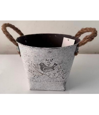 Кашпо металлическое 18*14,5*10,5, 1 шт., серебряный