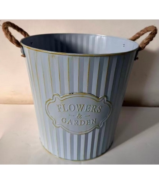 Кашпо металлическое 28*28*17, 1 шт., нежно-голубой