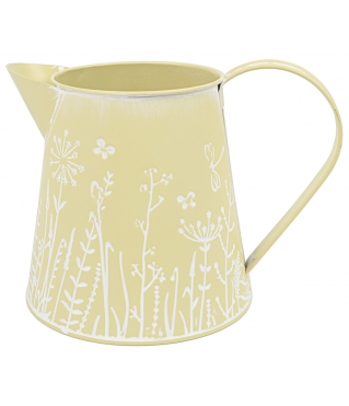 Декоративное кашпо-кувшин 19XBD14XH13.5/14.5CM T:D10CM, св.желтый, металл