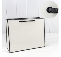 Пакет подарочный "Рамка узкая" Белый/Чёрный 32*26*13 230г 1/20 1/240