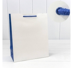 Пакет подарочный Белый/Синий 26*32*13 230г 1/20 1/240