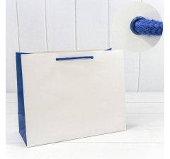 Пакет подарочный Белый/Синий 32*26*13 230г 1/20 1/240