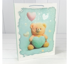 Пакет подарочный с тиснением "Мишки" (микс 314) 30*41,5*12 210г 1/20 1/80