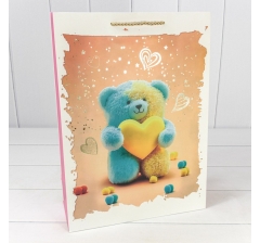 Пакет подарочный с тиснением "Мишки" (микс 314) 30*41,5*12 210г 1/20 1/80