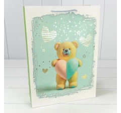 Пакет подарочный с тиснением "Мишки" (микс 314) 30*41,5*12 210г 1/20 1/80