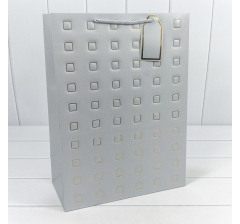 Пакет подарочный с тиснением "Квадратики" (микс) 18*23*10 210г 1/20 1/360