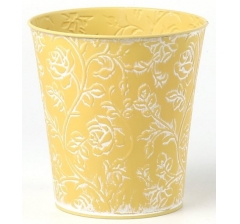 Декоративное кашпо D14XH14,5/B10СМ, желтый, металл