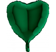 Шар (18"/46 см) Сердце, Dark Green, 1шт; Grabo.