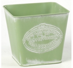 Декоративное кашпо 14,5XH13X10,5СМ, зеленый, металл