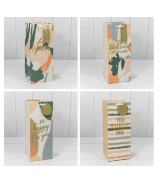 Пакет подарочный с блёстками "Hello beautiful"  14*35*14 см 210г