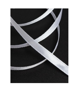 Лента атласная 0,6 см*25 ярд, белый 01