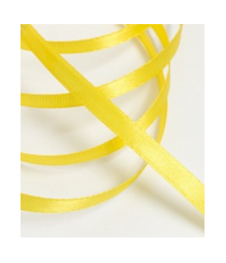 Лента атласная 0,6 см*25 ярд, желтый 132