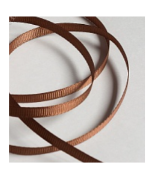 Лента репсовая 6мм/25 ярдов, коричневый